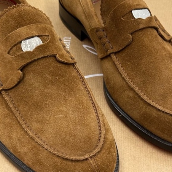 Men's Christian Louboutin penny loafers , Brown Rhea Suede . Size 41 - Picture 2 of 9